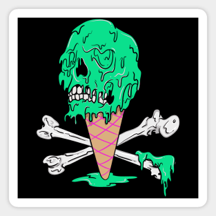 Melting Ice Cream Screaming Skull Magnet